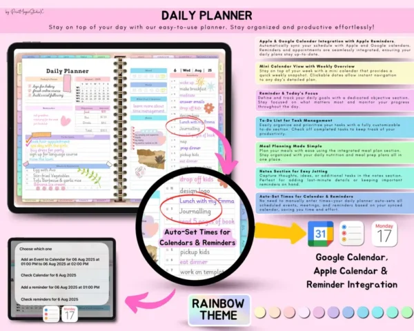 All-in-One Digital Planner 2024, 2025, 2026, Digital Planner, Digital Journal, Digital Goodnotes Template, Weekly, Daily Planner, Notability - Image 7