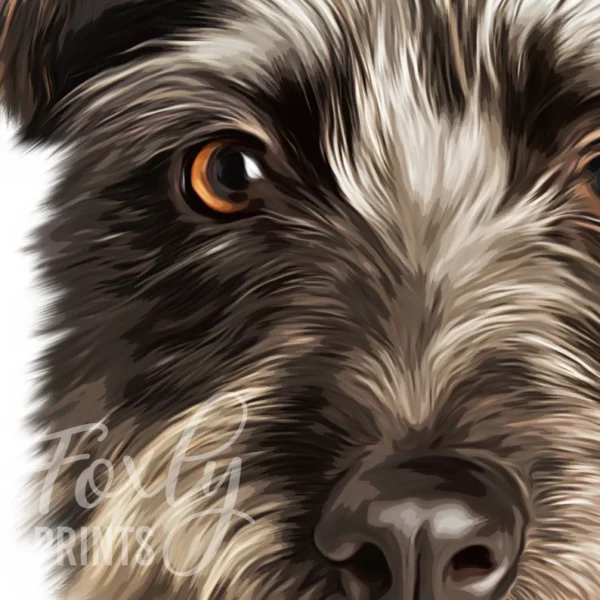 DIGITAL FILE ONLY Dog portrait, a custom dog portrait from your photo, illustrated painting. Dog memorial gift, pet loss gift, dog mum gift - Image 2