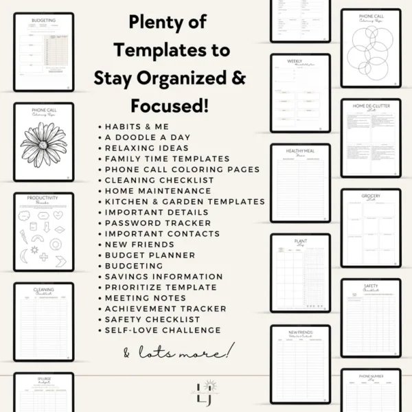 ADHD Digital Planner, ADHD Planner, Printable, Daily Planner, Medication & Habit Tracker, ADHD Planner Adult, Cleaning and Meal Planner - Image 4
