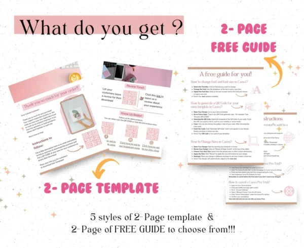 Digital Download Instruction Templates for Digital Products, Template For Digital Product Sellers, Canva instruction pdf thank you template - Image 4