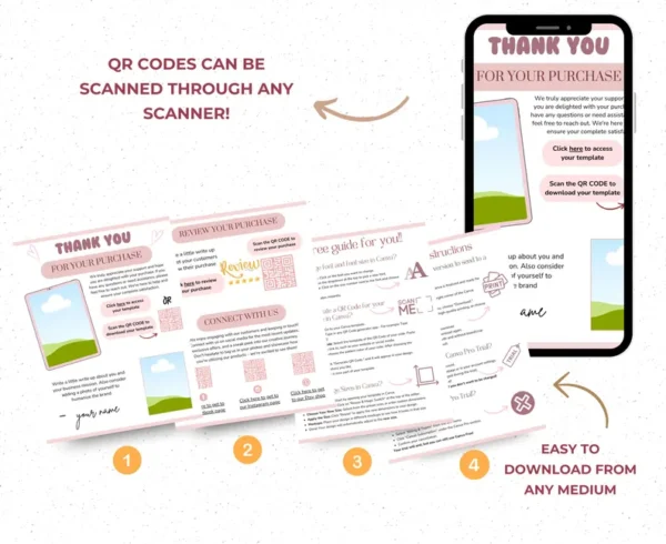 Digital Download Instruction Templates for Digital Products, Template For Digital Product Sellers, Canva instruction pdf thank you template - Image 9