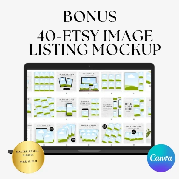 500 Digital Product Ideas For Passive Income, MasterResell Rights, Done for you, MRR PLR Canva Template - Image 4