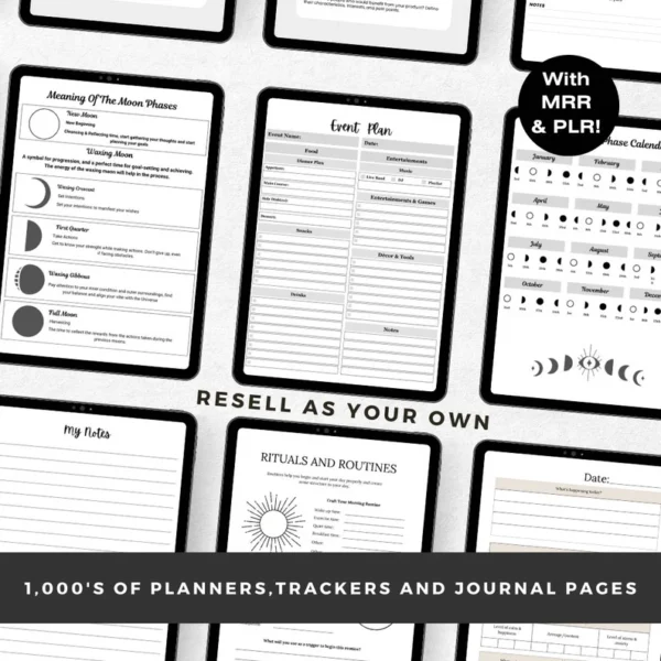 8000 Resellable Done For you digital pages, PRL Bundle, Passive Income Starter, Canva Template Bundle, Editable Printable, Ebook - Image 5
