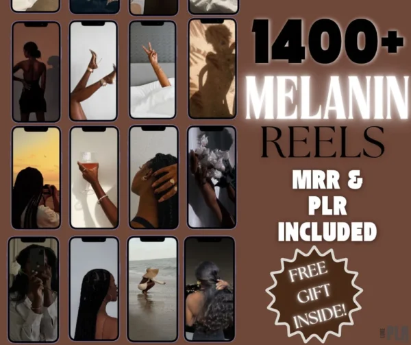 1400+ Melanin Faceless Videos Photo Bundle for Instagram Reels, Faceless Digital Marketing Videos Master Resell Rights, MRR/PLR, Canva