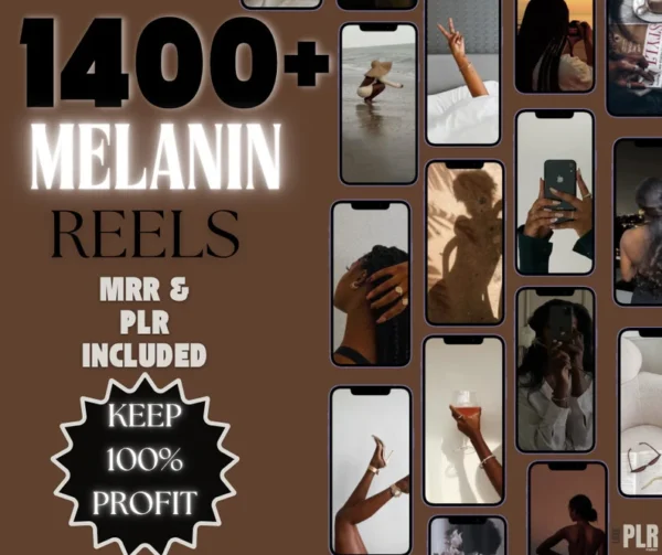 1400+ Melanin Faceless Videos Photo Bundle for Instagram Reels, Faceless Digital Marketing Videos Master Resell Rights, MRR/PLR, Canva - Image 3