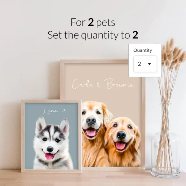 Custom Pet Portraits, Watercolour Pet Painting, Digital Painted from Photo, Pet memorial gif, Pet gifts - Image 3